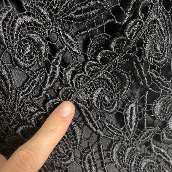 Nicole Bakti Assymetrical Lace Black 3/4 Sleeve Shirt Womens XS - Picture 8 of 10